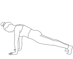 yoga, phalakasana, high plank pose