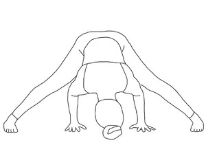 yoga, prasarita padottanasana A, wide legged forward fold