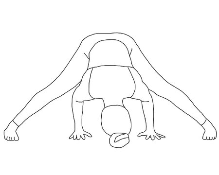 yoga, prasarita padottanasana A, wide legged forward fold