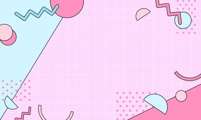 メンフィス・アブストラクト・ジオメトリックのパステル背景素材