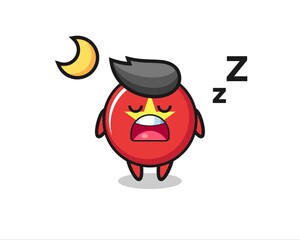 vietnam flag badge character illustration sleeping at night