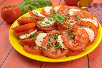 assiette de tomates et de mozzarella