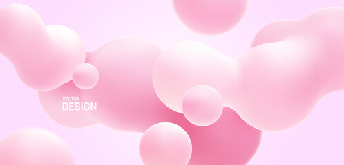 Gradient background with pink organic shapes. Morphing colorful blobs - 446051806