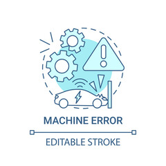 Obraz premium Machine error concept icon. Autonomous fault monitoring and warning method abstract idea thin line illustration. Driverless accidents protection. Vector isolated outline color drawing. Editable stroke