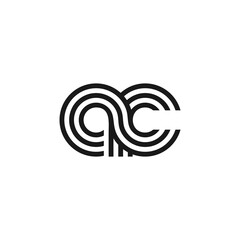 Letter AC logo creative modern monogram, many lines smooth geometric logo initials