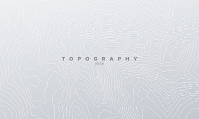White embossed topography pattern. Vector illustration of heights map topographic backdrop - obrazy, fototapety, plakaty