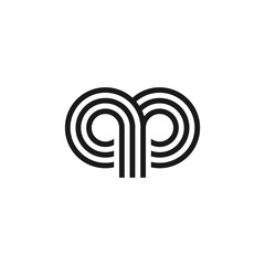 Letter AP logo creative modern monogram, many lines smooth geometric logo initials