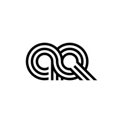 Letter AQ logo creative modern monogram, many lines smooth geometric logo initials