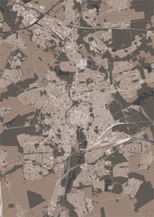 map of the city of Braunschweig, Germany
