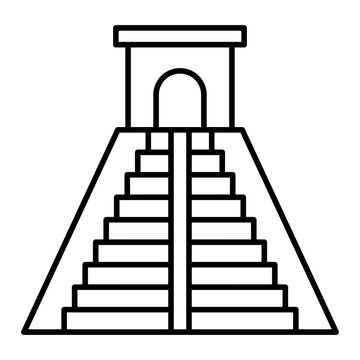 recommend clip art: Vector Mexico Pyramid Outline Icon Design