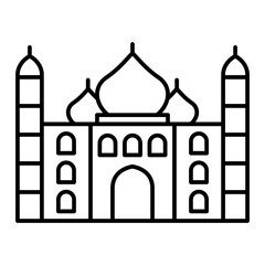 Vector Taj Mahal Outline Icon Design