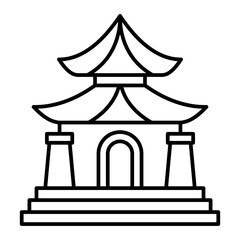 Vector Memorial Hall Outline Icon Design