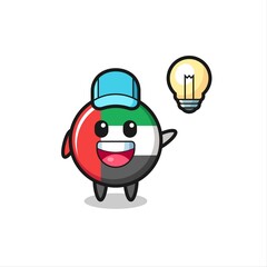 uae flag badge character cartoon getting the idea
