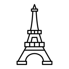 Vector Eiffel Tower Outline Icon Design