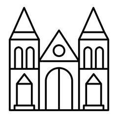 Vector Cathedral Outline Icon Design