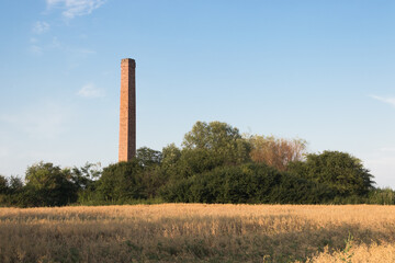 The chimney of the former brickyard among the brush