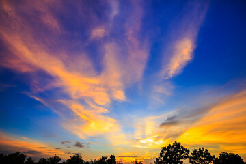 Beautiful Sunset light in evening   