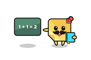 Illustration of sticky note character as a teacher