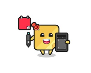 Illustration of sticky note mascot as a graphic designer