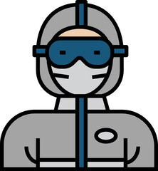 Protective wear icon. Covid concept icon style 