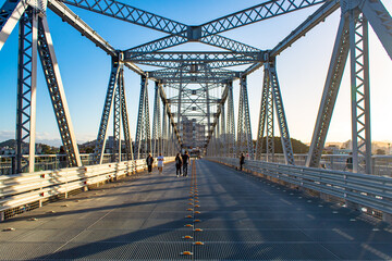 Fototapeta na wymiar bridge over the river thames of Florianópolis Island and Hercílio Luz Bridge, Santa Catarina, Brazil, florianopolis