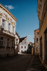 Fototapeta na wymiar old street in the Slavonice town