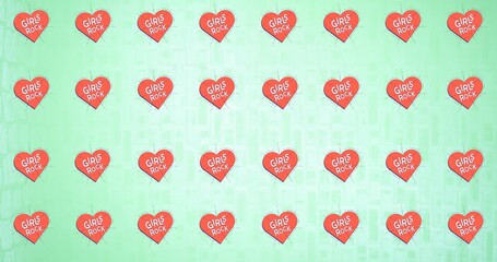 Composition of text girl power on green background