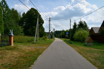 quiet village street in summer