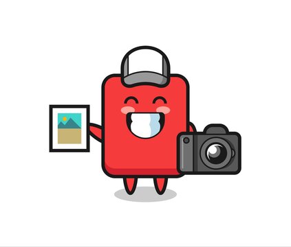 Character Illustration of red card as a photographer