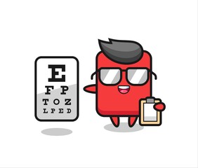 Illustration of red card mascot as an ophthalmology