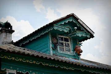 fragment of the roof of a village house