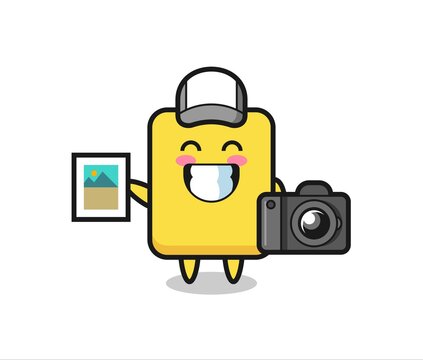 Character Illustration of yellow card as a photographer