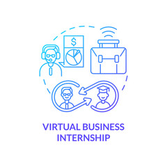 Virtual business internship concept icon. Top remote internship area abstract idea thin line illustration. Strengthening strategic planning skills. Vector isolated outline color drawing