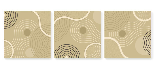 Abstract square banners set in Zen garden decoration