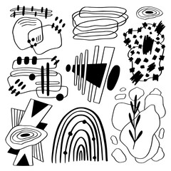 Inked abstraction collection. Contemporary wall art. Modern poster art works
