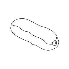 Eclair one line art. Continuous line drawing of cake, brewing cake.