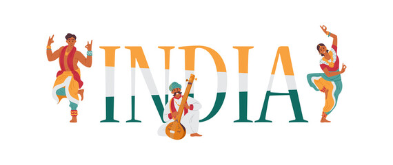 Welcome to Indian Vector Banner With Indian Characters Dancers And Musician In Traditional Outfit. 
