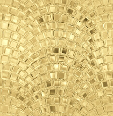 Gold 3d seamless pattern, golden paving stones, glitter texture