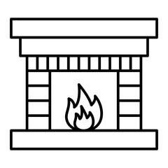 Vector Fireplace Outline Icon Design