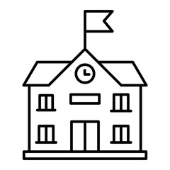 Vector School Outline Icon Design