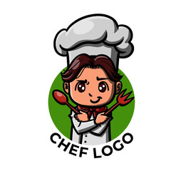 Cute Chef Cartoon for Logo or Mascot