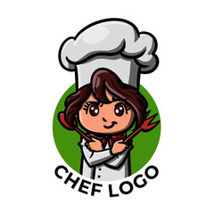 Cute Chef Cartoon for Logo or Mascot