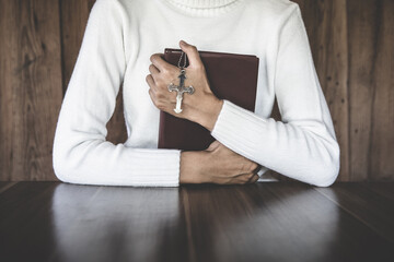  Woman Pray for god blessing to wishing have a better life. begging for forgiveness and believe in...