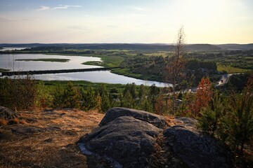 Karelia from height of hillfort on Mount Paaso near the city of Sortavala