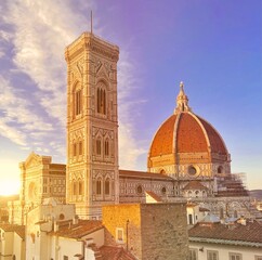 Cathedral of Florence at sunset