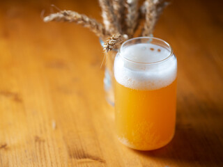 Wheat beer is a stylish trendy glass
