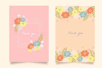 Fototapeta na wymiar Flat Floral Cards Collection_2