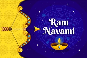 Flat Ram Navami Illustration 2