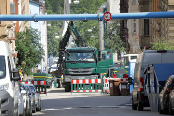 straßensperre wegen einer baustelle