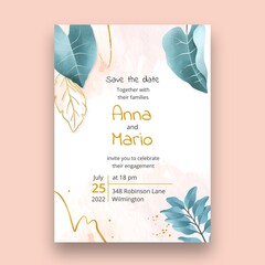 Floral Wedding Card Template